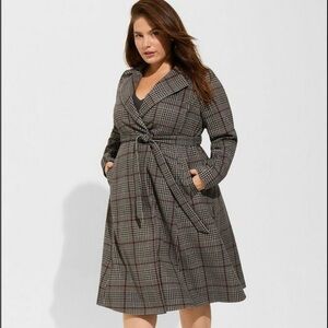 Torrid False Melton Tie Front Coat